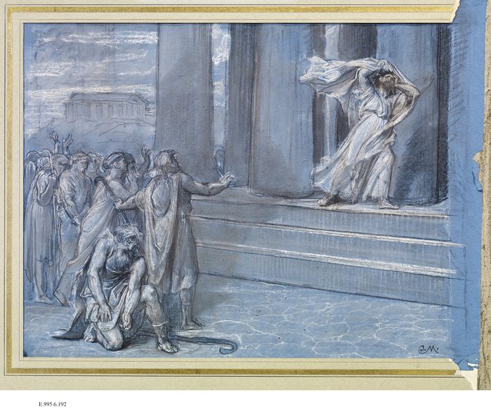 Scène d'Oedipe Roi de Sophocle : "Et je te vois, ô lumière des cieux, pour la dernière fois !", Alexis-Joseph Mazerolle, vers 1885 (création)
