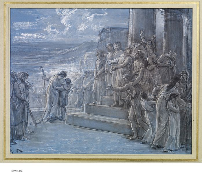 Scène d'Oedipe Roi de Sophocle : "Dans quel flot de misère il vit précipité !", Alexis-Joseph Mazerolle, vers 1885 (création)
