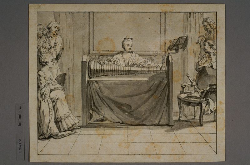 La joueuse d'harmonica de verre, Claude-Louis Desrais, vers 1764 (création)
