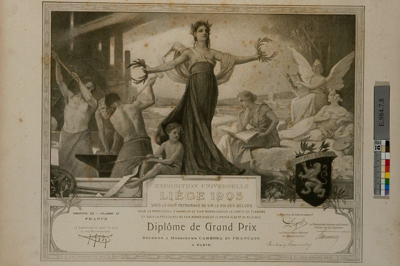 Diplôme de Grand prix de Caressa et Français à l'Exposition universelle de Liège en 1905_0