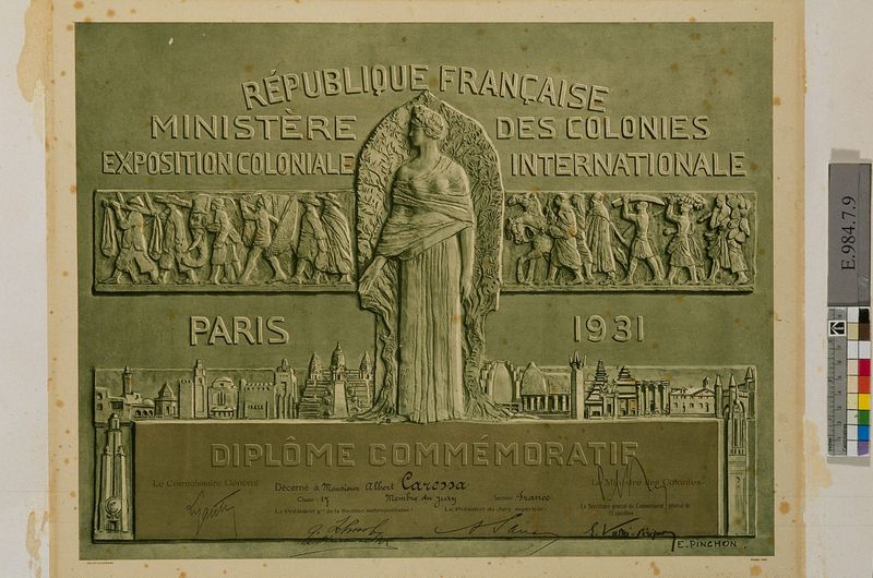 Diplôme de Albert Caressa à l'Exposition de Paris en 1931, Émile Pinchon