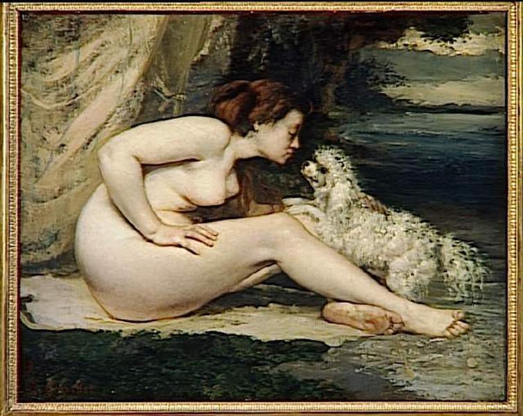 Femme nue au chien_0