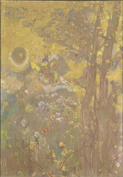 Arbres sur un fond jaune_0