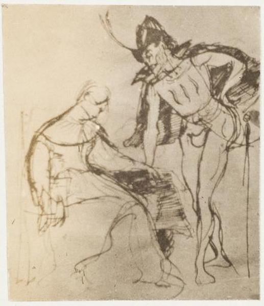 Marguerite et Méphistophélès, dessin d'Eugène Delacroix_0