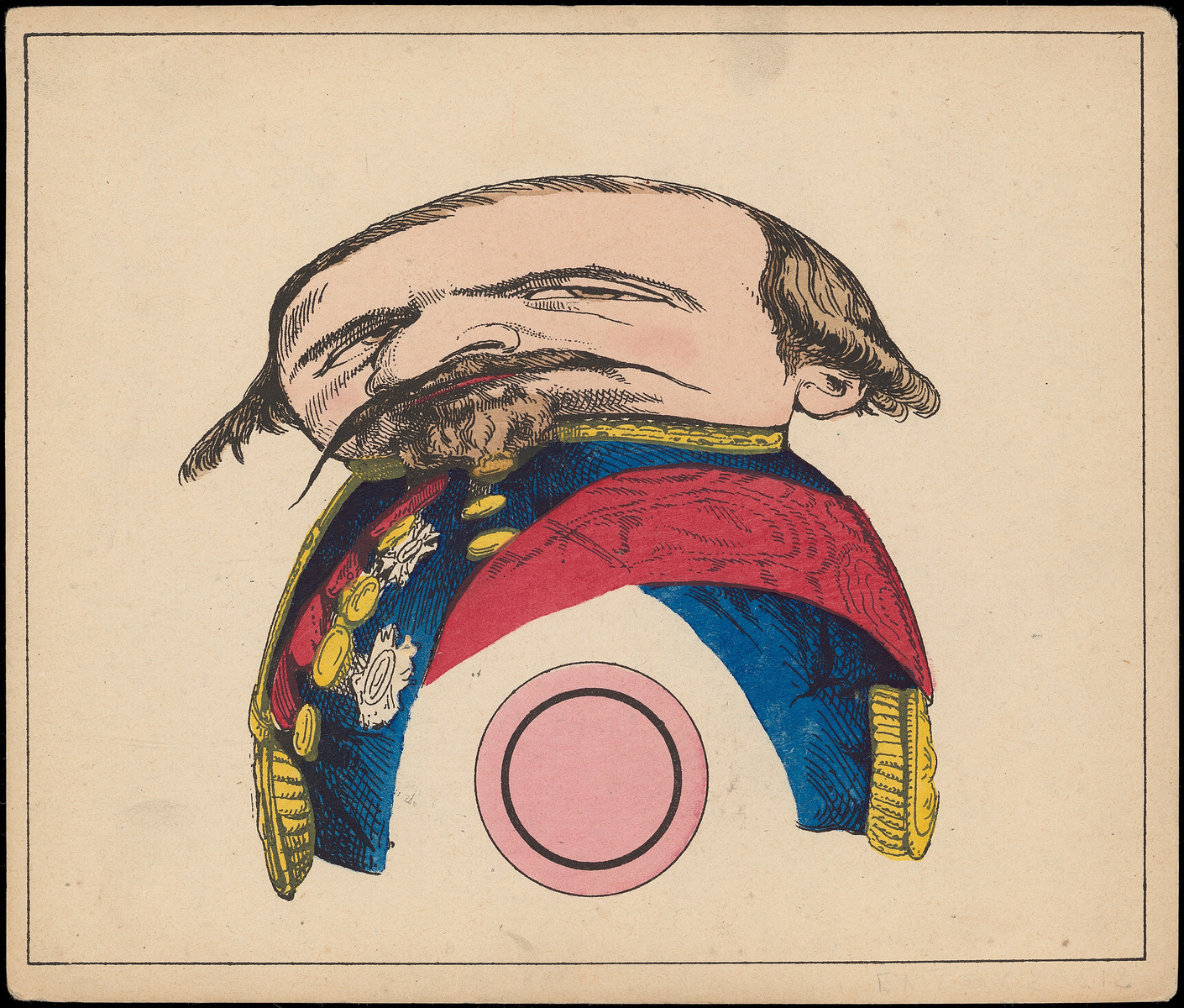Planche d'anamorphose : Napoléon III, Henry Emy, 1860