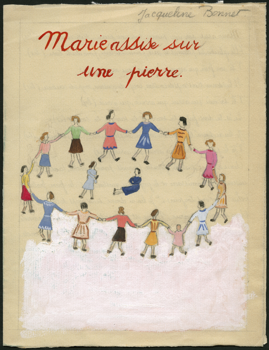 Marie assise sur une pierre, Jacqueline Bonnet, 1940