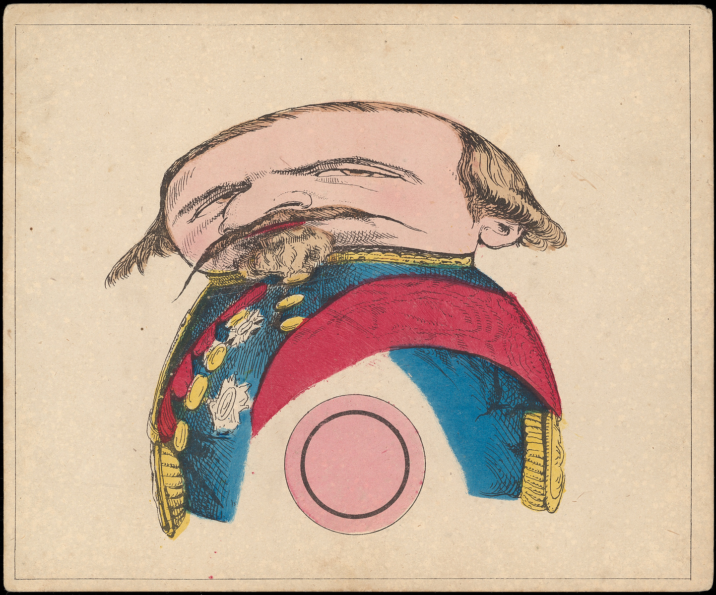 Planche d'anamorphose : Napoléon III, Henry Emy, 1860