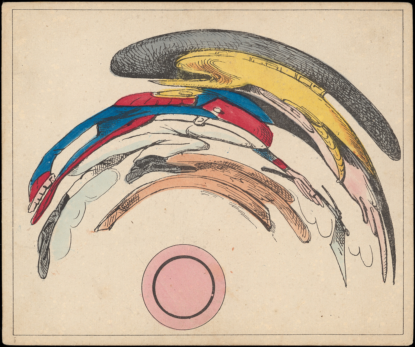 Planche d'anamorphose : Sapeur, Henry Emy, 1860