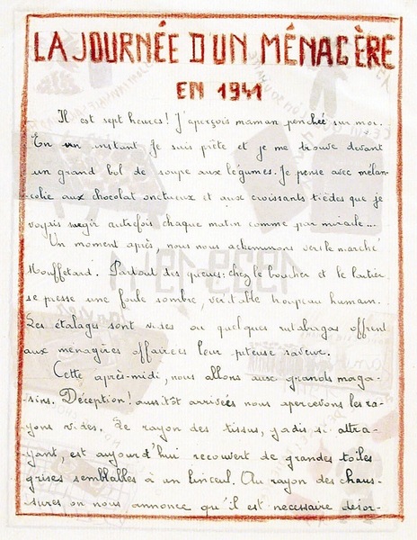 La Journée d'une ménagère en 1941, Jeanine Studinowski, 1941