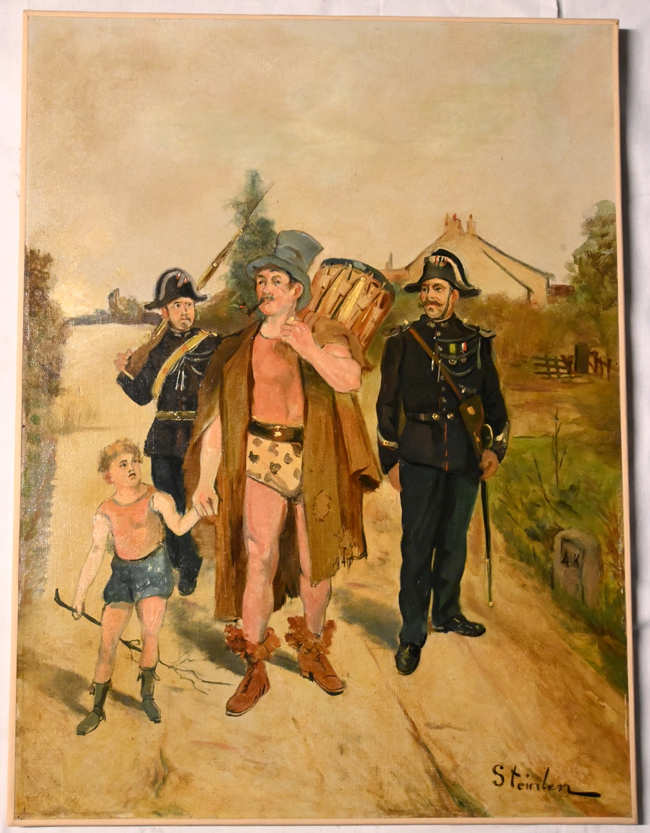 Brigadier et gendarme escortant un saltimbanque et son fils — Théophile Alexandre Steinlen
