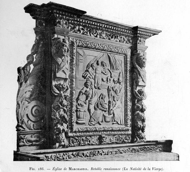 bas-relief : la Nativité de la Vierge, vue générale