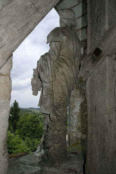 Statue de Saint-Vincent, vue de dos prise du clocher.