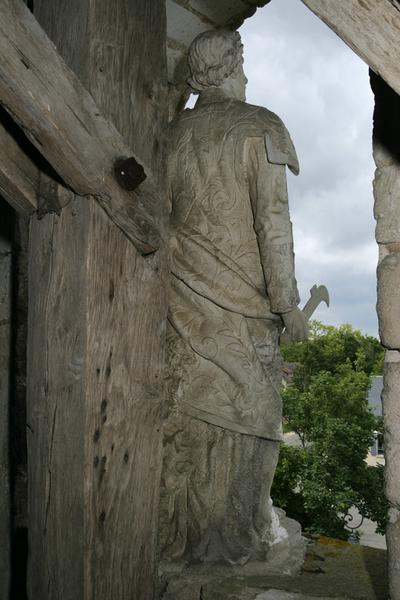 Statue de Saint-Vincent, vue de dos prise du clocher.