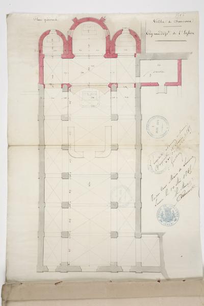 Agrandissement de l'église, plan général.