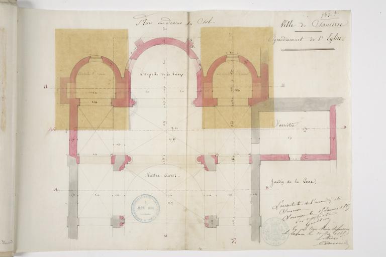 Agrandissement de l'église, plan au dessus du sol.