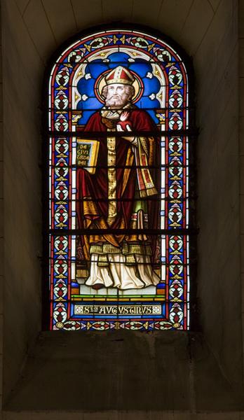 Verrière (baie 106) : saint Augustin : vue d'ensemble.