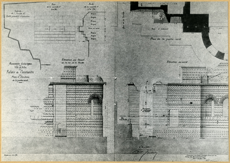 Reproduction d’un plan : élévation de la partie nord