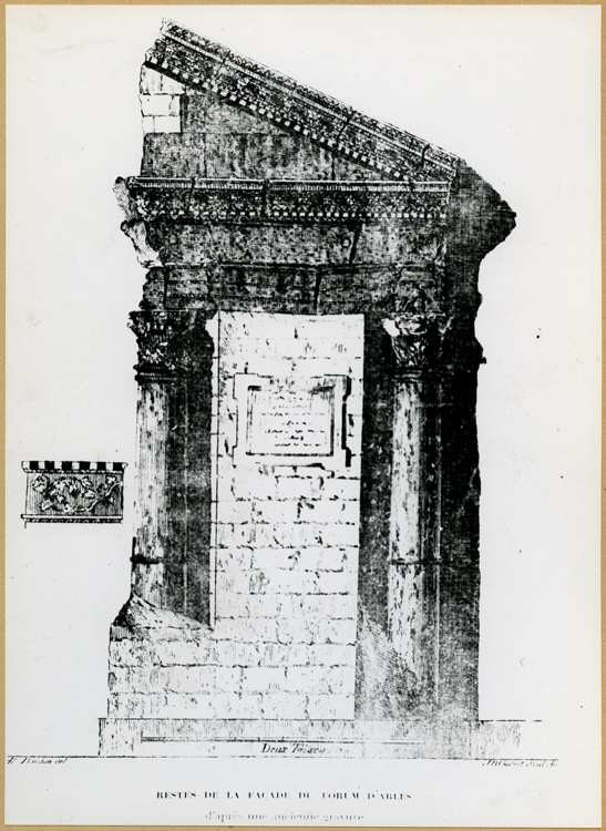 Reproduction d’un dessin : restes de la façade