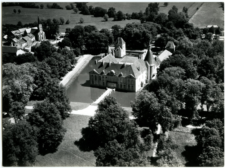 Vue aérienne sur la façade côté parc