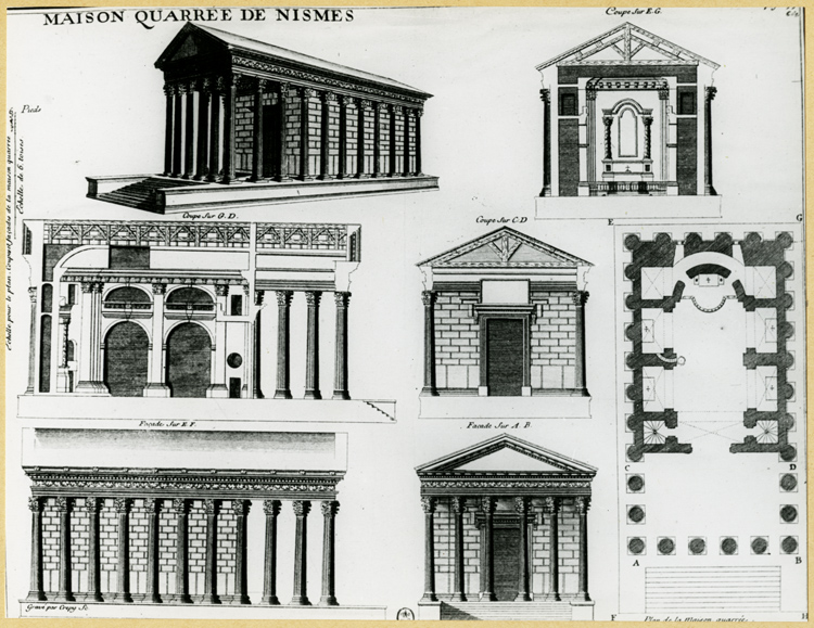 Reproduction d’une gravure : vues sous différents angles