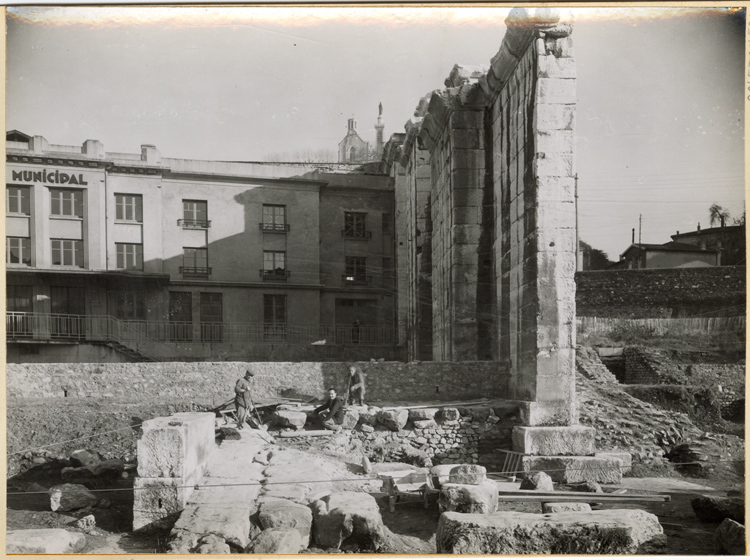 Mur d’échiffre nord de l’escalier sur le site de l’ancien forum, vu de l’ouest