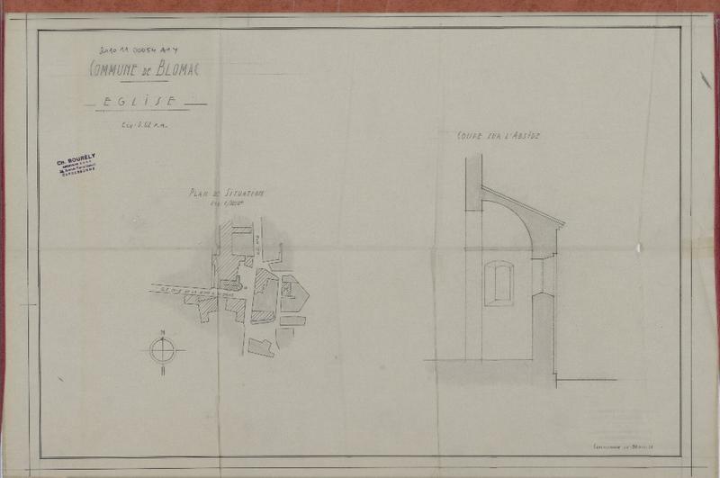 Etat des lieux ; plan et élévation de l'abside.