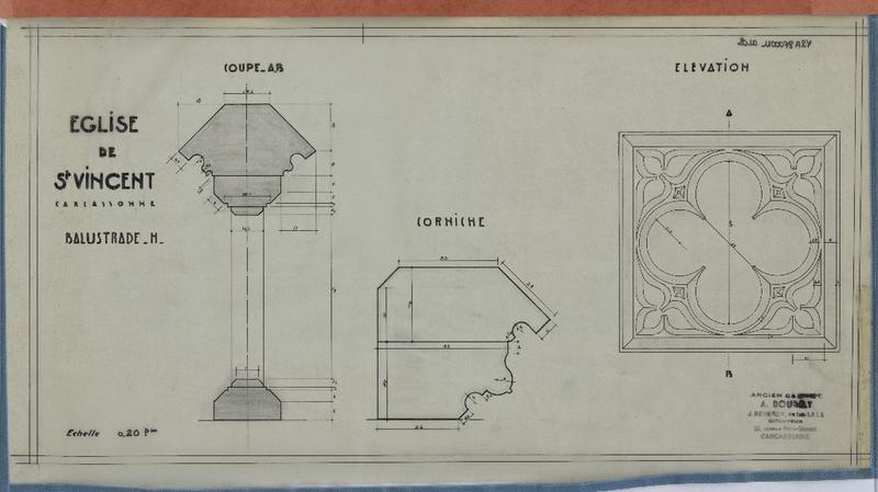 Balustrades corniches et élévations