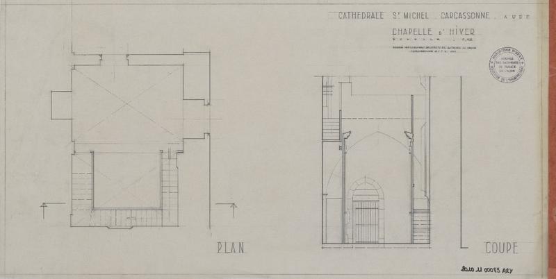 Chapelle d'hiver ; plan et coupe.