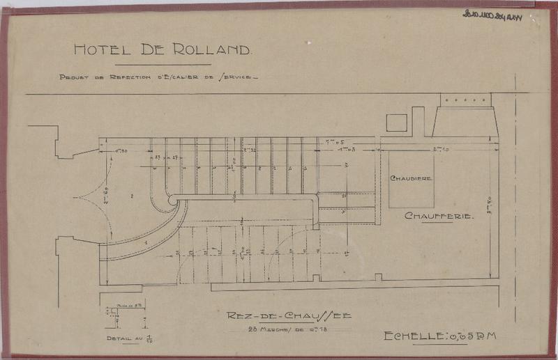 Plan du bureau de M. Capelle 1er étage ; plan partiel RDC.