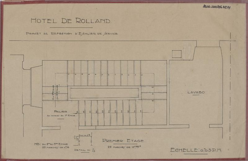 Projet de réfection de l'escalier de service ; plan 1er étage.