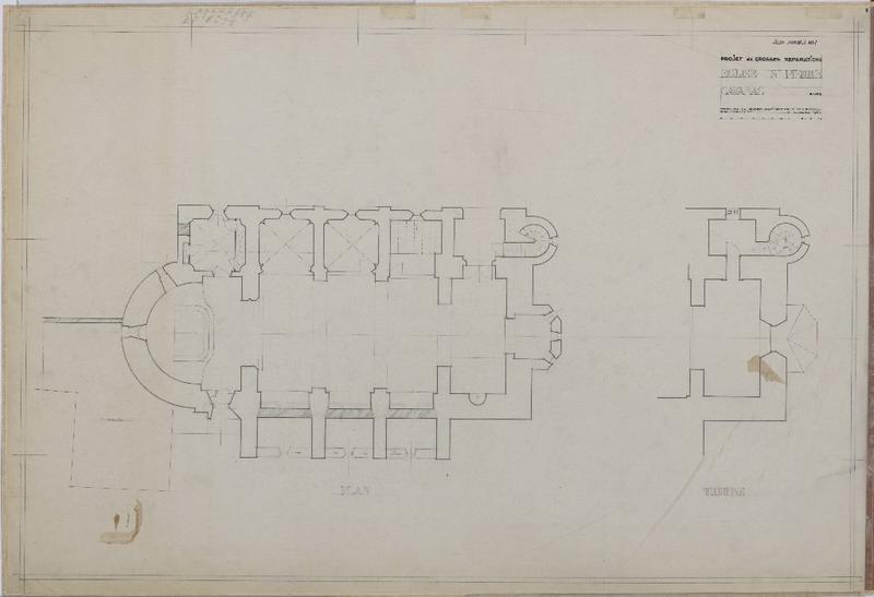 Projet de grosses réparations ; plan et plan de tribune