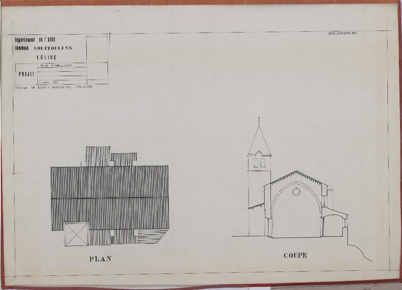 Plan de toiture ; coupe.