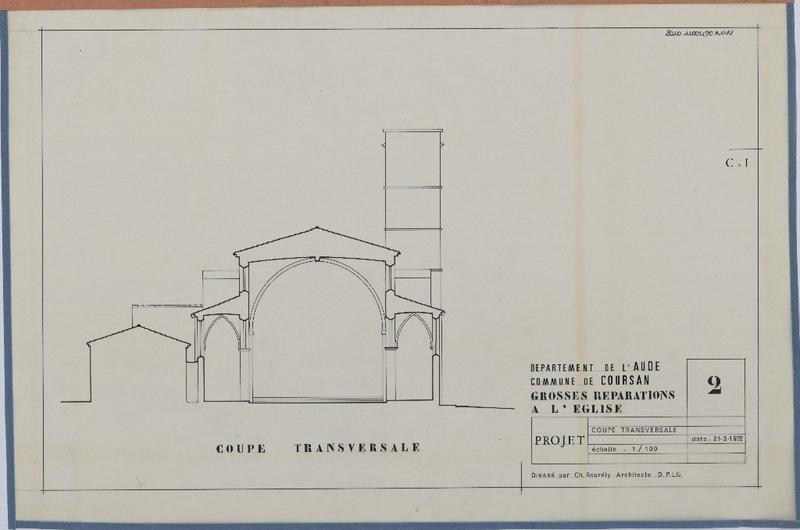 Projet grosse réparations ; coupe transversale.