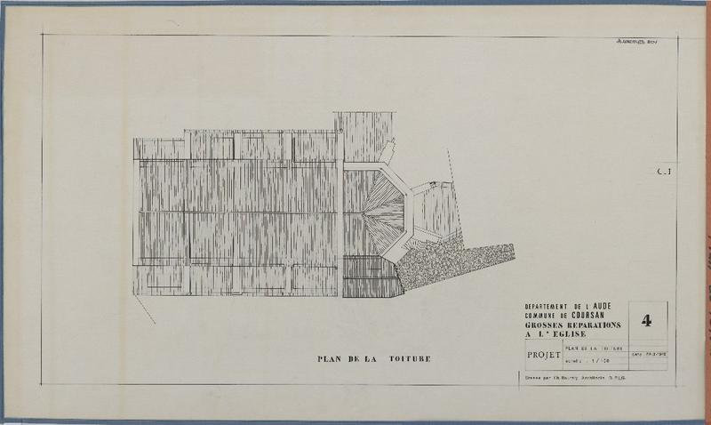 Projet grosses réparations ; plan de la toiture.