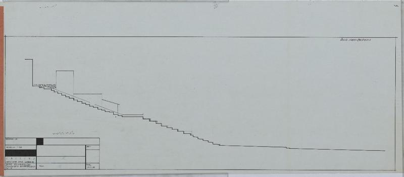 Coupe sur escalier d'accès au château.