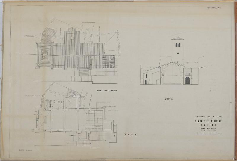 Etat des lieux ; coupe ; plan ; plan de toiture.