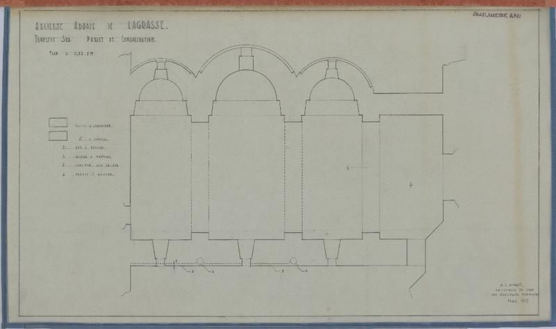 Transept sud ; projet de consolidation ; plan.