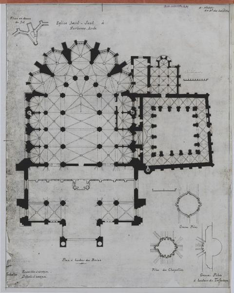 Plan de l'église et du cloître.