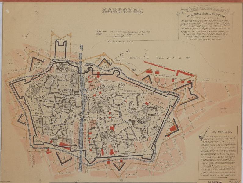 Plan historique matérialisant les fortifications.