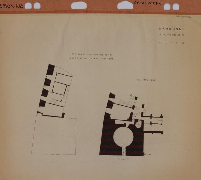 Plans du RDC bas et de l'entresol coté rue Jean Jaurès.