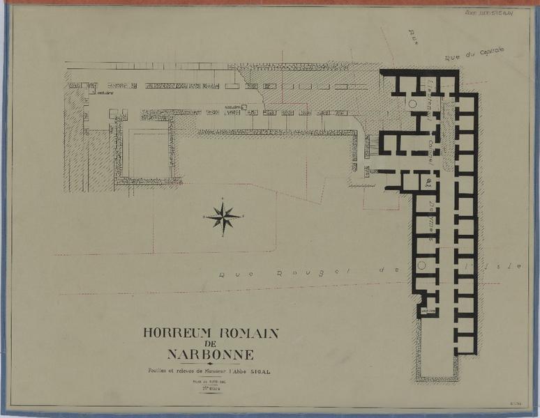 Fouilles et relevé de l'abbé Sigal ; plan du sous-sol deuxième étape.