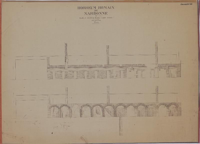 Fouilles et relevé de l'abbé Sigal ; coupes longitudinales, deuxième étape.