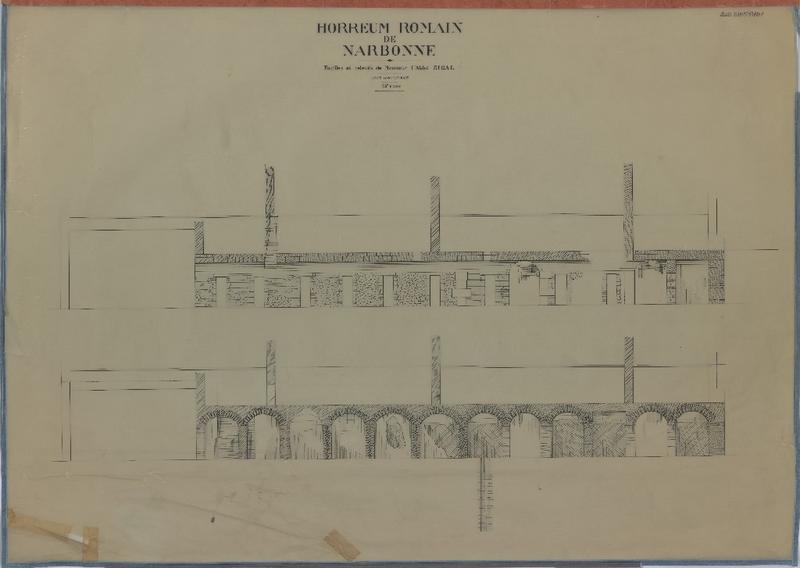 Fouilles et relevé de l'abbé Sigal ; coupes longitudinales, deuxième étape.