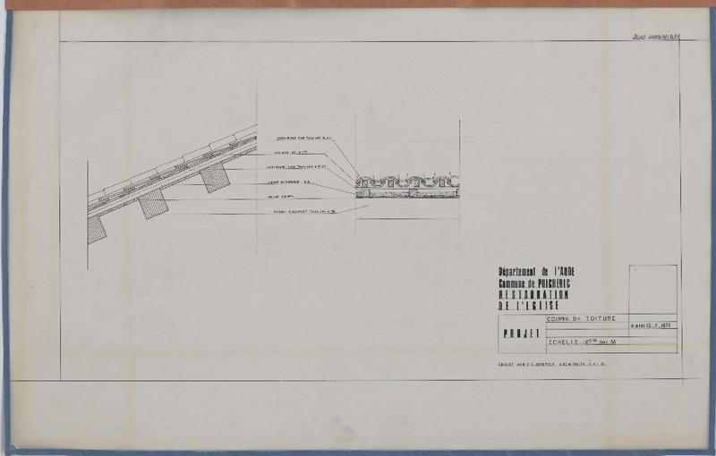 Projet ; coupe de détail sur les toitures.