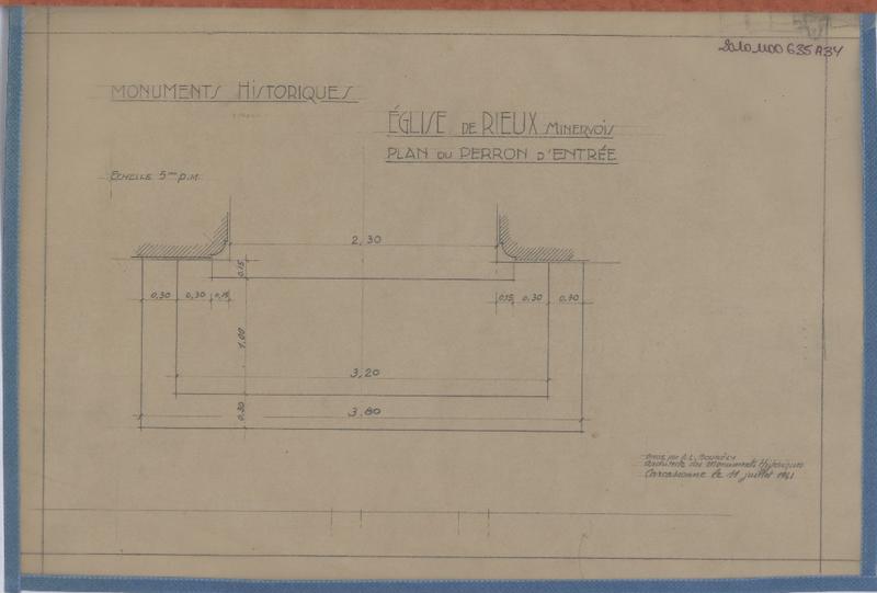 Plan du perron d'entrée.