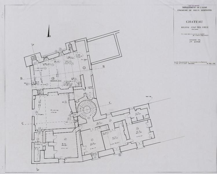 Etat des lieux ; plan du 1er étage.