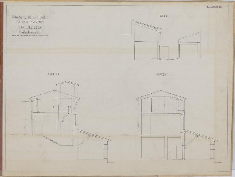 Projet de logement ; état des lieux ; coupes.