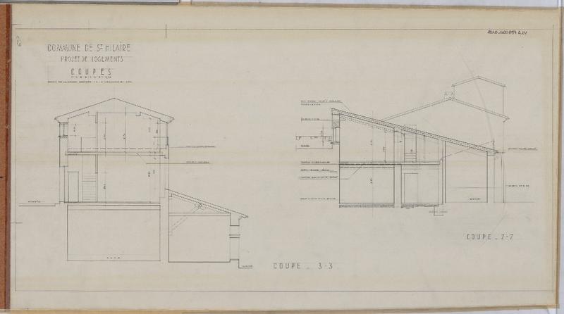 Projet de logement ; projet ; coupes.