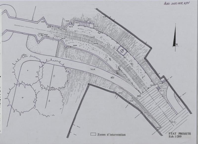 Projet (abandonné) ; entrée rue Trivalle ; plan.