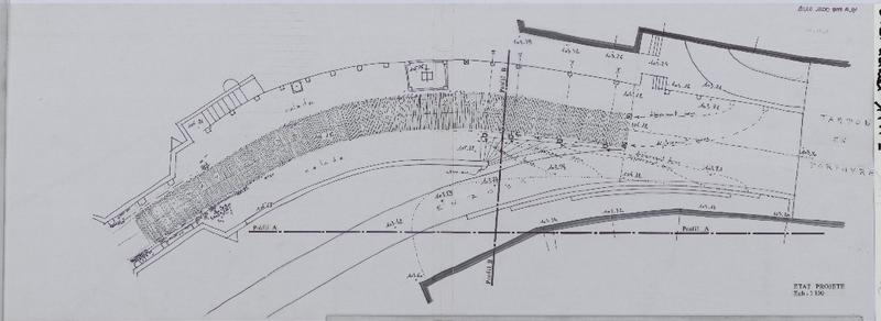 Etat projeté ; entrée rue Trivalle ; plan.